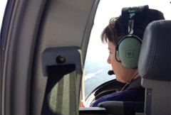 Above responsibility? Premier Christy Clark flies over Mount Polley tailings pond catastrophe. Source: Facebook.